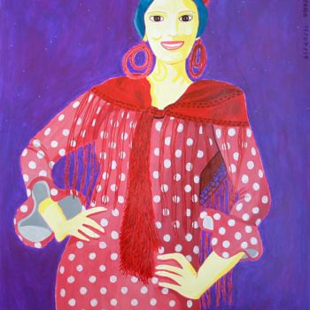 Pintura intitulada "Flamenca-Spanish wo…" por Insert Coin Gallery, Obras de arte originais, Acrílico