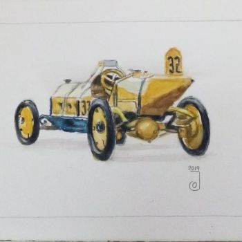 Painting titled "Marmon Wasp" by Jose Oña Jurado, Original Artwork, Watercolor