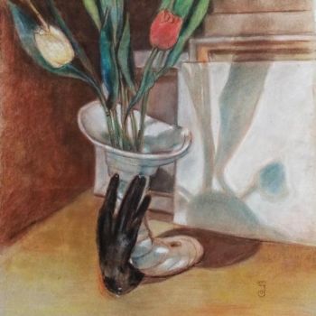 Pintura intitulada "Flores" por Jose Oña Jurado, Obras de arte originais, Pastel