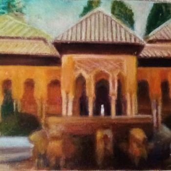 Painting titled "Patio de los Leones…" by Jose Oña Jurado, Original Artwork, Oil