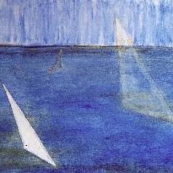Pintura titulada "Vela blava" por Josep Lluís Benet Vidal, Obra de arte original