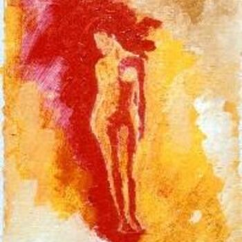 Pintura titulada "Figura vermella i g…" por Josep Lluís Benet Vidal, Obra de arte original