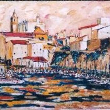 Pintura titulada "Port Vermell" por Josep Lluís Benet Vidal, Obra de arte original