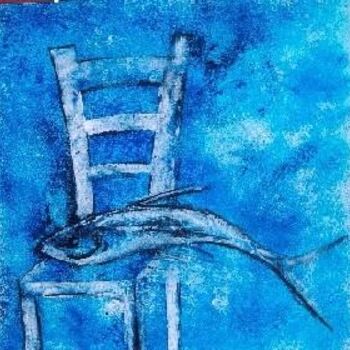 Pintura titulada "Peix en cadira" por Josep Lluís Benet Vidal, Obra de arte original
