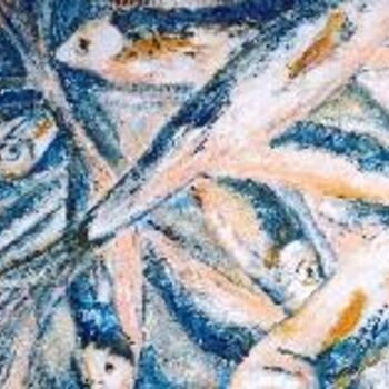 Pintura intitulada "Peixos de guerra" por Josep Lluís Benet Vidal, Obras de arte originais