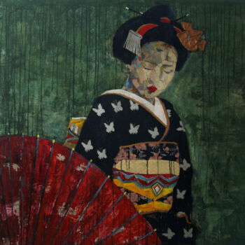 Painting titled "SERIE GEISHA 00016" by Josep Pozo, Original Artwork, Collages