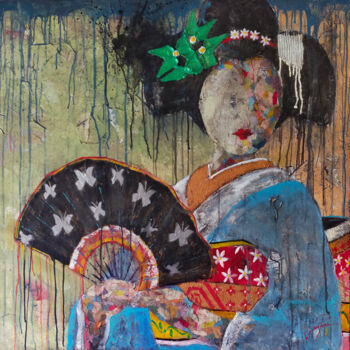 Painting titled "SERIE GEISHA 00049" by Josep Pozo, Original Artwork, Acrylic