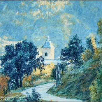 Pittura intitolato "Chemin à Canaveilles" da Joseph Hoogeboom, Opera d'arte originale, Acquarello