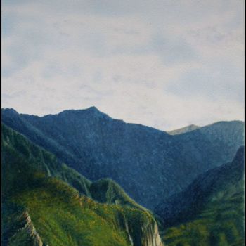 Peinture intitulée "Gorges de Carança" par Joseph Hoogeboom, Œuvre d'art originale, Aquarelle