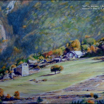 Painting titled "en-en-automne.jpg" by Joseph Hoogeboom, Original Artwork, Watercolor