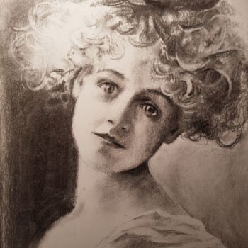 Drawing titled "ritratto senza nome…" by Joseph Italiano, Original Artwork, Charcoal