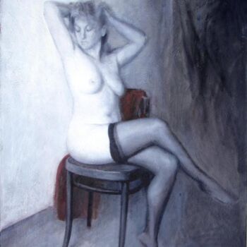 Ζωγραφική με τίτλο "Nude" από Joseph Kapelyan, Αυθεντικά έργα τέχνης, Λάδι