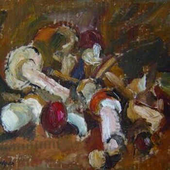 Painting titled "Mushrooms" by Joseph Kapelyan, Original Artwork, Oil
