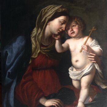 Malarstwo zatytułowany „Madonna con Bambino…” autorstwa Joseph Leonard Gary Hesford, Oryginalna praca, Olej