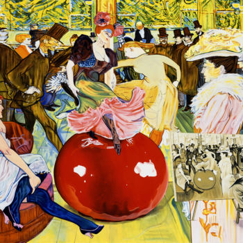 Painting titled "Lautrec's Apple" by Joseph Michetti, Original Artwork, Oil