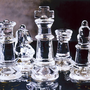 Painting titled "Crystal Chess" by Joseph Michetti, Original Artwork, Oil