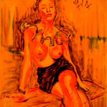 Peinture intitulée "feme-liane.jpg" par Jaja, Œuvre d'art originale