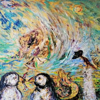 Картина под названием "SEA INCIDENTS" - Joseph Urie, Подлинное произведение искусства, Масло