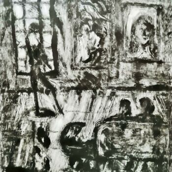Printmaking titled "FIRST GALLERY VISIT." by Joseph Urie, Original Artwork, Monotype