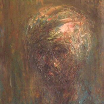 Pintura intitulada "MAN in the DARK." por Joseph Urie, Obras de arte originais, Óleo Montado em Cartão