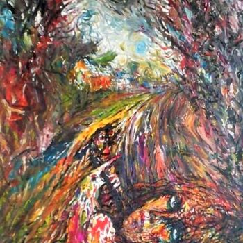 Painting titled "THE ROAD of LIFE" by Joseph Urie, Original Artwork, Oil