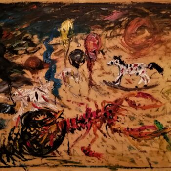 Картина под названием "ROCKING HORSE, 6BAL…" - Joseph Urie, Подлинное произведение искусства, Масло