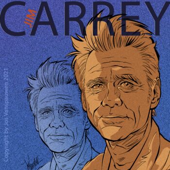 Arts numériques intitulée "JIM CAREY" par Joseph Vanspauwen, Œuvre d'art originale, Travail numérique 2D