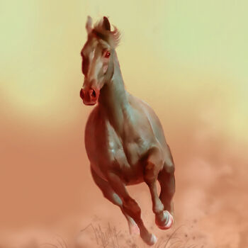 数字艺术 标题为“Galopperend paard” 由Joseph Vanspauwen, 原创艺术品, 2D数字工作