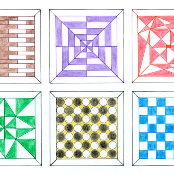 Digitale Kunst getiteld "Geometrische patroon" door Joseph Vermaele, Origineel Kunstwerk, Digitaal Schilderwerk