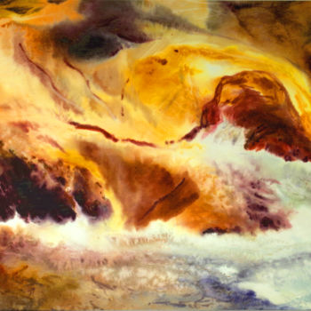 Painting titled "cascade of fire.jpg" by Joseph Caldwell, Original Artwork, Watercolor