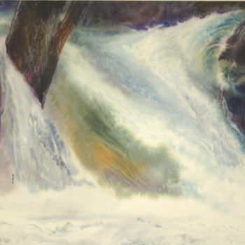 Painting titled "overflow" by Joseph Caldwell, Original Artwork, Watercolor