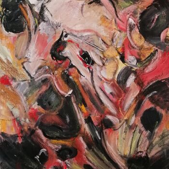 Painting titled ""Éruption"" by Joséphine De Bouard, Original Artwork, Pastel