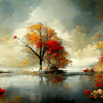 Digital Arts titled "Autumn Arrival" by Josephine Estelle, Original Artwork, Digital Painting