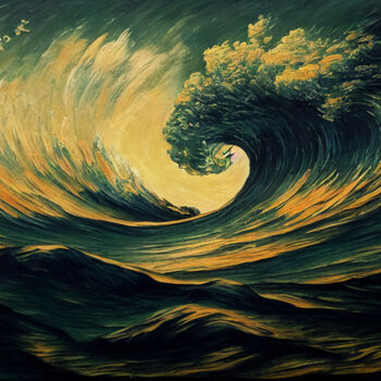 Digital Arts titled "The Wave" by Josephine Estelle, Original Artwork, Digital Painting