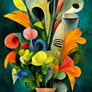 Arte digitale intitolato "Abstract Floral Bou…" da Josephine Estelle, Opera d'arte originale, Pittura digitale