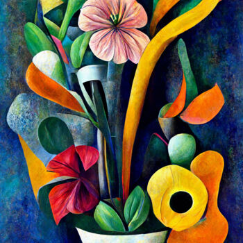 Digital Arts με τίτλο "Abstract Floral Bou…" από Josephine Estelle, Αυθεντικά έργα τέχνης, Ψηφιακή ζωγραφική