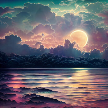 Digital Arts titled "Moonscape" by Josephine Estelle, Original Artwork, 2D Digital Work