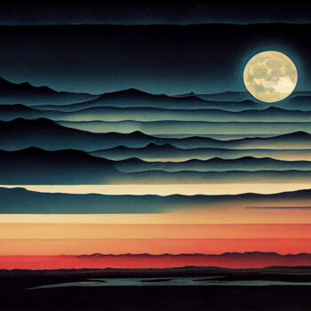 Digitale Kunst mit dem Titel "Night Sky Illustrat…" von Josephine Estelle, Original-Kunstwerk, 2D digitale Arbeit
