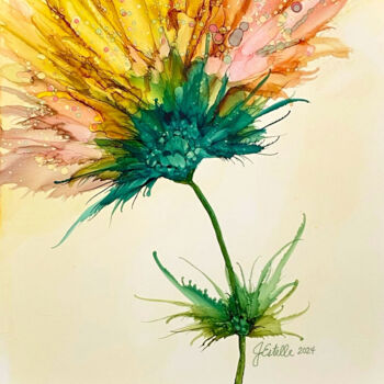 Digital Arts titled "Blooming Flower 2" by Josephine Estelle, Original Artwork, Ink