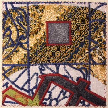 "La roue de la fortu…" başlıklı Tekstil Sanatı Joséphine Montiel tarafından, Orijinal sanat, Kumaş Cam üzerine monte edilmiş