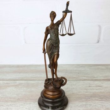 Sculpture titled "Lady Justice - Scul…" by Modernart, Original Artwork, Bronze