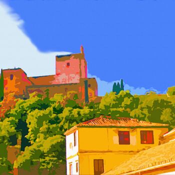 Arte digitale intitolato "Alhambra2" da Joseph Pllo, Opera d'arte originale, Pittura digitale