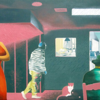 Pintura titulada "En transit (Un dia…" por Josep Maria Fontanet Sureda, Obra de arte original, Oleo Montado en Bastidor de c…