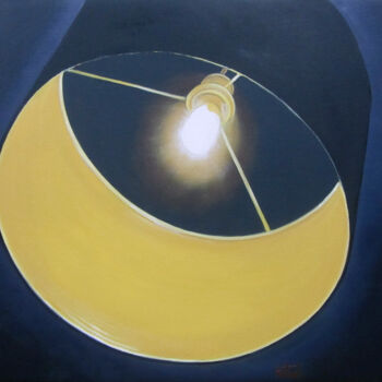 Painting titled "Lluna llum" by Josep Maria Fontanet Sureda, Original Artwork, Oil Mounted on Wood Stretcher frame
