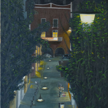 Картина под названием "Nocturn 6" - Josep Maria Fontanet Sureda, Подлинное произведение искусства, Масло Установлен на Дерев…