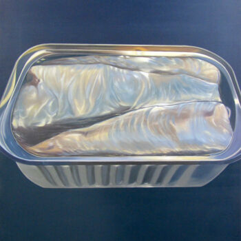 Pintura titulada "Llauna de sardines" por Josep Maria Fontanet Sureda, Obra de arte original, Oleo Montado en Bastidor de ca…