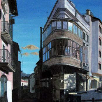 Pintura titulada "Arquitectura angular" por Josep Maria Fontanet Sureda, Obra de arte original, Oleo Montado en Bastidor de…
