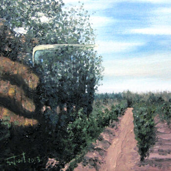 Malerei mit dem Titel "Des del tren 1" von Josep Maria Fontanet Sureda, Original-Kunstwerk, Öl Auf Keilrahmen aus Holz monti…