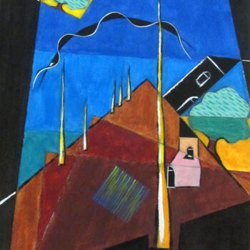 Pittura intitolato "Cometa negre 1" da Josep Maria Fontanet Sureda, Opera d'arte originale, Acrilico