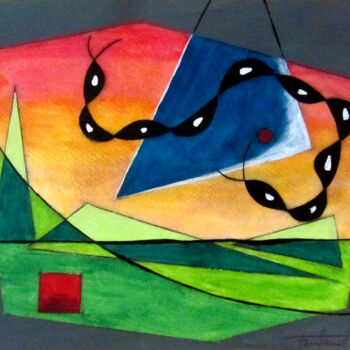 Peinture intitulée "Cometa negre 5" par Josep Maria Fontanet Sureda, Œuvre d'art originale, Acrylique